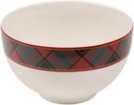 Spode Christmas Tree Tartan Rice Bowl - Soup Bowls for the Holidays, Christmas Kitchen Bowls for Rice, Dessert, & Stews, Noodle Bowls/Rice Bowls - Ceramic Cereal Bowl - 6-Inch