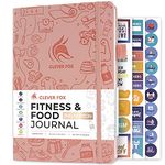 Clever Fox Fitness & Food Journal – Nutrition & Workout Planner for Women & Men – Diet & Gym Exercise Log Book with Calendars, Diet & Training Trackers - Undated, A5, Hardcover (Light Pink)