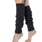 NITESHEYS Lambswool Winter Leg Warmers For Women Natural Wool Footless Thick Long Socks, Smoky, One Size