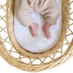 Clair de Lune Quilted Wicker Moses Basket Mattress - 65 x 28 cm