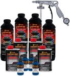 Custom Coat Blue Metallic 1 Gallon Urethane Spray-On Truck Bed Liner Kit with Spray Gun and Regulator - Easy Mixing, Shake, Shoot It - Durable Textured Protective Coating, Prevent Rust - Car, Auto