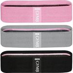 Gymbee Resistance Bands for Working Out, 3 (Black, Grey, Pink) - Bands for Glutes, Thighs, Legs - Non-Slip Cloth Booty Bands, Workout Bands Resistance for Women & Men - Home Fitness, Yoga, Strength