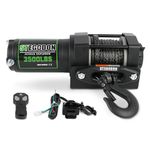 STEGODON 3500 lb Winch ATV UTV Electric Winch,12V Waterproof Winch Synthetic Rope Trailer Electric Winch with Wired Remote and Wireless Remote for ATV UTV Towing,Boat,Off-Road