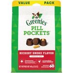 Greenies PILL POCKETS for Dogs Capsule Size Natural Soft Dog Treats, Hickory Smoke Flavor, 15.8 oz. Pack (60 Treats)