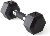 CAP Barbell 15 lb Rubber Coated Hex Dumbbell with Comfort Grip Handle