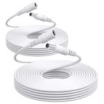 Auroh Pack of 2-3M/5M/10M DC 12V CCTV Power Extension Cable White 2.1 x 5.5mm Male to Female, Power Supply Adapter Extender Cord for CCTV Security Cameras, DVRs, LED Strips, Routers - 5 Meter