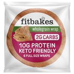 Fitbakes 2g Carbs Wholegrain Keto Tortilla Wraps, 6x40g Full Size Keto Wraps, 10g Protein Wraps, Keto Bread, Low Carb Wrap for Low Carb Snacks, Keto Snack, Protein Bread, Keto Food UK, Low Carb Bread