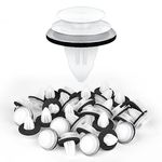 URAQT Auto Body Fastener, 50pcs Universal Car Rivet Clip Kit, White Auto Bumper Fasteners Rivet Interior Trim Panel Retainers, Compatible with Car Boots, Interior Doors or Trim Panels