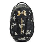 Under Armour Adult Hustle 5.0 Backpack , Black (007)/Metallic Gold , One Size Fits All