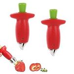 2PCS Strawberry Huller Tool Multifunction Stainless Steel Strawberry Corer Remover for Fruit Vegetable Top Stem Corer Kitchen Aid Corer Gadget Ideal for Kitchen and Home Use