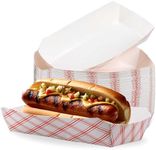 7" Red Checker Paper Hot Dog Trays-