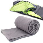 KUNANG Fleece Sleeping Bag，Outdoor Fleece Sleeping Bag，Sleeping Bag，Camping Sleeping Bag，Travel Sleeping Bag，Ultralight and Compact Bags are Perfect for Hiking, Backpacking & Camping (Gray)