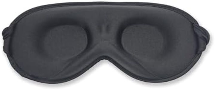 SAUNORCH 3D Contoured Sleep Mask, 100% Blackout Eye Mask with Memory Foam, Adjustable Slide Buckle Strap, Soft Nylon Spandex for Travel, Naps, Side Sleepers, Men Women-Black