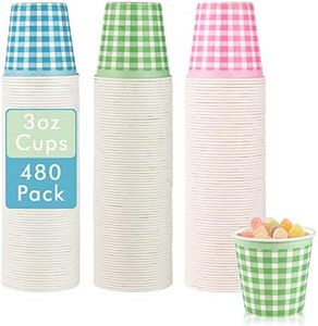 LITOPAK 480 Pack 3 oz Paper Cups, Colorful Disposable Bathroom Cups, Small Mouthwash Cups, Mini Snack Cups, and Disposable Paper Cups for Home, Bathroom, Picnic, Party, and Events