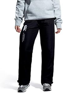 Canterbury Women's Open Hem Stadium Pants, Tracksuit/Lounge Pants, Jogging Bottoms, Durable, Full-Leg Size Zip, Black, 8