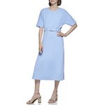 Calvin Klein Women's Midi Belted Shift Dress, Serene, 4