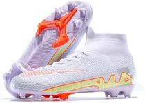 Football Cleats Men, Indoor Outdoor High Top Soccer Shoes Lightweight Shock Resistant Training Boots Breathable Professional Turf Shoes Sport Athletic Ground Football Boots FG Soccer Cleats for Men