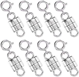 OHINGLT 925 Sterling Silver Magnetic Necklace Clasps and Closures,Gold and Silver Magnetic Clasp Converter for Jewelry Making Supplies,Chain Extender Connector for Small Necklace Bracelet