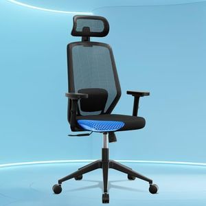 The Sleep Company Uno Office Chair | Patented SmartGRID Technology | Ergonomic Office Chair with Headrest & Adjustable Lumbar Support for Long Sitting Hours | Home & Office Chair for Work | Black