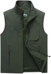 Hixiaohe Men's Casual Lightweight Outdoor Vest Work Fish Photo Travel Vest (05 Army Green, M)