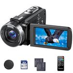 4k Video Camera 42MP Camcorder with 3.0 Inch 270°Rotation Screen 18x Digital Zoom Vlogging Camera for YouTube Remote Control with 2 Batteries、32GB Card