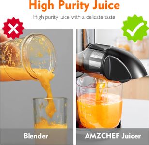 AMZCHEF Cold Press Juicer – Black, Slow Masticating Extractor