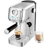 CASABREWS Espresso Machine 20 Bar, Professional Coffee Maker With Steam Milk Frother, Stainless Steel Coffee Machine with Removable Water Tank for Cappuccino, Latte