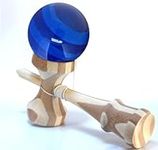 Bamboo Kendama with Translucent Blue Ball with Extra String for Kids Teens Adults Festival Gift