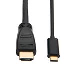 Tripp Lite USB C to HDMI Cable Adapter (M/Thunderbolt 3 HDMI Cable Adapter, Gen 1, Converter In Middle of Cable, 4K HDMI @ 60 Hz, 4: Black, 10 ft. (U444-010-H4K6BM)