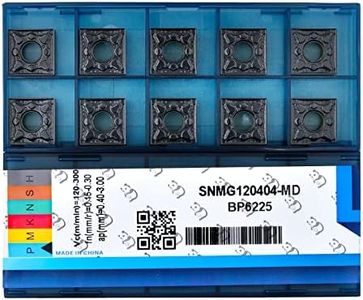 CDBP CNC Carbide Inserts SNMG431 SNMG120404-MD for Metal Cutting Steel, SNMG Square Turning Insert, 10 PCS
