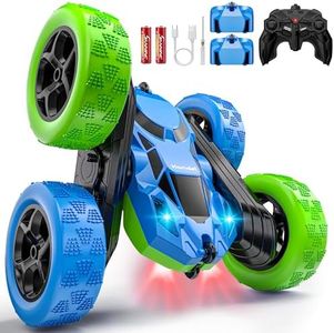 Hamdol Upgraded RC Car for Kids, 360° Rotating Double Sided Stunt Vehicle with Headlights, 2.4GHz 4WD Remote Control Car, USB-C Rechargeable Electric Toy, Birthday for Boys & Girls