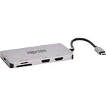 Tripp Lite USB-C Dock, Dual Display - 4K 60 Hz HDMI, USB 3.2 Gen 1, USB-A Hub, Memory Card, 100W PD Charging, Gray (U442-DOCK8-GG)