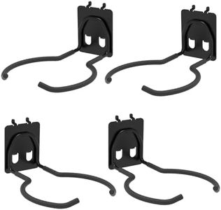 XINGNEST 4-Pack Heavy Duty Pegboard Hooks - Ring Style Weed Eater Hanger & Vacuum Holder - 66 lbs Capacity Vinyl-Coated Power Tool Organizer for 1/4 Inch Pegboards, Hoses & Garden Tools