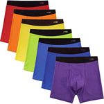 INNERSY Men's Boxer Briefs Cotton Stretchy Underwear Multipack for a Week(Bright Rainbow,Large)