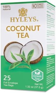12 Pack of Hyleys Natural Wellness Coconut With Green Tea - 25 Tea Bags (100% Natural Gmo Free, Gluten Free, Dairy Free, Sugar Free)