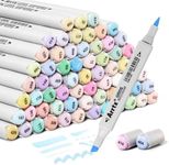 Arrtx 66 Pastel Colour Alcohol Markers Set, Oros Dual Tip(Brush & Chisel) Sketch Art Markers for Artist, Students, Brush Markers for Sketching, Coloring, Calligraphy, Drawing and Illustration.