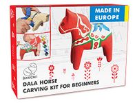 BeaverCraft, Whittling Kit for Adults and Teens - Wood Carving Kit DIY 02 Dala Horse - Wood Carving Tools Craft Supplies for Adults Whittle Knife Basswood for Carving Painting DIY Kits for Adults