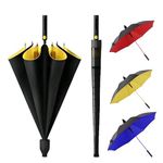 Edtepy Large Windproof Auto-Open Golf Cover Umbrella with Waterproof Telescopic Cover | Blocks Rain, Wind & UV | Eco-Friendly, Multicolor| Big Umbrella for Men & Women (Multicolor) (Set of 1)