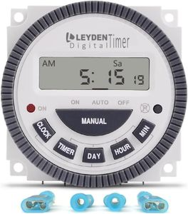 Leyden Smart Digital Electronic Programmable Switch Timer 230 Volt AC, 30 A , TM619H-2 4 Pin - 18 Programs - Replaceable Battery (White)