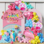 Rozi Decoration Flamingo Birthday Decoration Items for Girls, Kids Party Supplies Set of 58 Pcs Birthday Decoration Items for Girl Flamingo, Happy Birthday Decoration For Cute Baby Girls