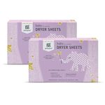 Grab Green Baby Laundry Dryer Sheets, 160 Sheets, Dreamy Rosewood Scent, Plant and Mineral Based, Compostable, Softens Clothing and Linens, Reduces Static Cling