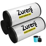 Zureni Garbage Dustbin Bags (Medium, 48 x 53 cm or 19" x 21") Drawstring Anti-drip Trash Waste Basket Bag for Kitchen Office Warehouse Pantry (Black, 3 x 30 Pcs/Roll)