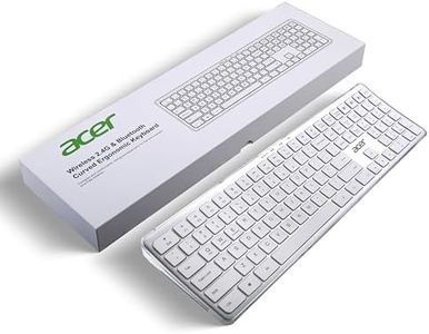 Acer Clearview Curved Transparent Wireless Rechargeable Keyboard I Dual Connection Bluetooth + 2.4 G I Multi-Device Connection with 3 Bluetooth Connect I Supports iOS, Android, Windows, MAC System