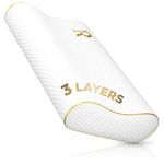 Royal Therapy Adjustable Memory Foam Pillow, King Contour Pillow, Side Sleeper Pillow, Bamboo-Derived Rayon Cover, CertiPUR-US Certified