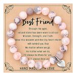 NANOOER Best Friend Bracelet Birthday Gifts for Women - Ideal Gifts for Best Friends, Besties and Sisters, Natural Stone Bracelet Gifts for Friends, Graduation, New Jobs, Birthdays, Easter, Thanksgiving, and Christmas