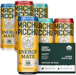 MACHU PICCHU Yerba Mate Energy Drink, Zero Sugar, 120mg Organic Caffeine, Low Calorie, USDA Organic, 12oz Cans (Pack of 12, Variety)
