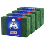 MR.SIGA Heavy Duty Scouring Pads, Household Scrubber for Kitchen, Sink, Dish, 24-Pack, 3.9 x 5.9 inch (10 x 15 cm), Green