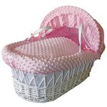 Jillyraff Pink Cuddlesoft Dimple Moses Replacement Basket Dressing Set for palm and wicker baskets