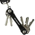 KeySmart Flex - Smart Key Organizer Keychain Compact Key Holder, Keychain Organizer with Key Ring Attachment for Car Key Fob, Keyring Key Chain EDC Accessories (up to 8 Keys, Black)