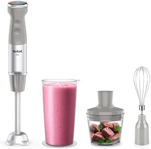 Tefal Quickchef+ Stabmixer, Powelix-Klingentechnologie, 20 Geschwindigkeitsstufen, Turbomodus, kompaktes Design, Schneebesenaufsatz, 800 ml-Dosierbecher, Silence-Modus, Softgrip-Griff, HB673B30